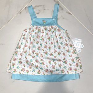 Kissy Kissy Floral Garden Rose Dress with Pinafore NWT